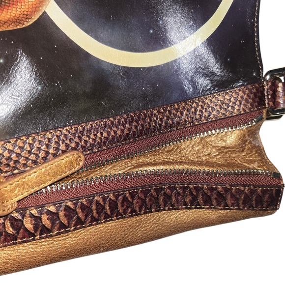 RARE FIND ♥︎ David Delamore • Mermaid on the Moon • Art Leather Tote Purse - Picture 8 of 17